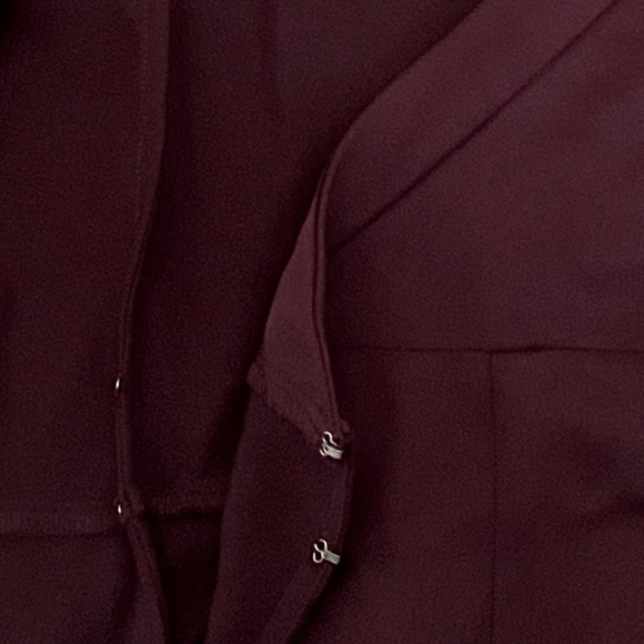 All Saints Cadia Midi Wrap Cold Shoulder Wine Burgundy Dress Size 2 - Picture 9 of 11